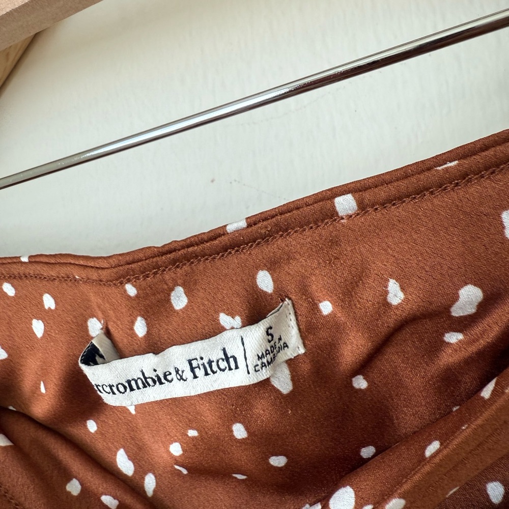 Abercrombie & Fitch Brown Polka Dot High-Low Skirt - Picture 6 of 6